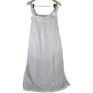 J. Crew White Midi Sundress with Ruffle Straps